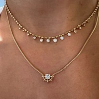 Collier Pendentif Vintage Européen-Américain en Cuivre avec Chaîne Bambou et Zircon, Motif Étoile Explosive et Serpent en Y, Style Robuste