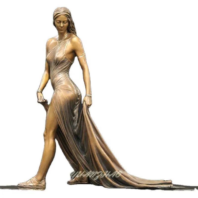 अनुकूलित धातु सेक्सी महिला प्रतिमा में जीवन आकार आधुनिक <span class=keywords><strong>कला</strong></span> कांस्य महिला पोशाक मूर्ति<span class=keywords><strong>कला</strong></span>