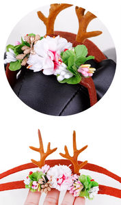 Accesorios Decorativos para el Cabello con Forma de Cuernos de Reno Navideños para Gatos, de Algodón y Poliéster, Disponibles en Existencia - Product Image 3