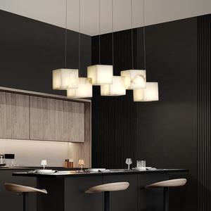 Дизайнерская роскошная люстра из натурального мрамора, маленькая лампа из белого мрамора для ресторана, спальни, кабинета, бара - Product Image 1