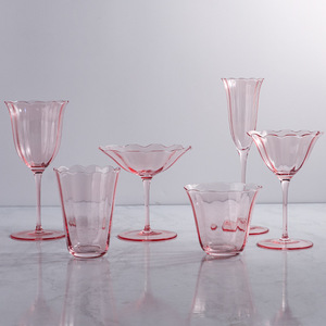 Copas de cóctel de cristal rosa de 201-300 ml sin plomo para fiestas de cócteles - Product Image 1