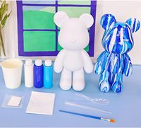 Peintures Fluides DIY Personnalisées pour Ours Artcraft en Gros pour Enfants, 23 cm de Haut, Surface Givrée, DIY