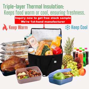 भारी शुल्क वाला काले रंग गैर-बुना नरम कूलर इन्सुलेट बैग जिपर 15-20 l फोल्डेबल पुनः प्रयोज्य खाद्य वितरण बैग पत्र - Product Image 3