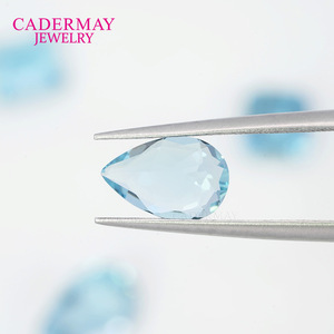 Cadermay Aquamarine Loose Stone Pear Cut Sea Blue Natural Gemstone For Jewelry Making - Product Image 4