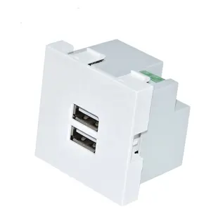 Factory direct sales type A+type A Dual USB ports Power charging sockets,45*45mm 5V/2.1A Wall chargers USB charger outlets