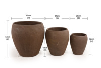 Pot de fleurs en céramique émaillée brun foncé, texture rustique rugueuse, pour intérieur et extérieur, jardinière en terre cuite avec trou de drainage, écologique, pour la maison