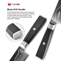 Yieryi Damascus Staalmes VG10 Kernstaal 67 Lagen Japans Utility Mes Huishoudelijk Keukenmes Schilmes met G10 Handvat