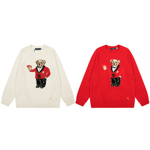 Maglione Invernale da Donna Ralph Lauren con <span class=keywords><strong>Orsetto</strong></span> Vintage, Lavorato a Mano, 100% Cotone, Girocollo, Maniche Regolari, Stile Anime Cartoon - Product Image 1