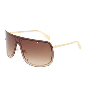 Surdimensionné <span class=keywords><strong>Steampunk</strong></span> sans monture carré femmes hommes lunettes de soleil grand cadre 2024 nouvelle marque de luxe une pièce lunettes lunettes de soleil pour femme - Product Image 4