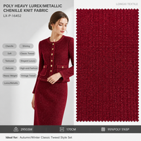 Tissu tricoté double face en chenille métallique Lurex Poly Heavy 295GSM, style tweed vintage brillant et élégant pour vêtements d'extérieur automne-hiver