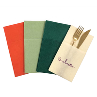 Serviettes de table en Champagne populaires Sensation de lin coloré Couverts Serviettes de poche Serviette en papier jetable Airlaid