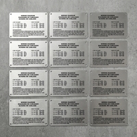 Plaque de nom en métal personnalisée pour meubles et équipements, acier inoxydable brossé, logo gravé, accessoires décoratifs intérieurs et extérieurs