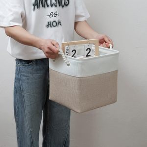 <b>Collapsible</b> Fabric <b>Storage</b> Bin with Ropes Foldable <b>Storage</b> Cubes 11 x 11 Inch Cube <b>Storage</b> Bins for Closet - Product Image 6