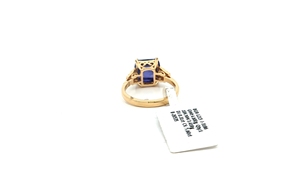 Yellow <b>Gold</b> <b>Ring</b> with Tanzanite Gemstone Elevate your style with this exquisite multistone <b>ring</b>, crafted in radiant yellow <b>gold</b> - Product Image 6