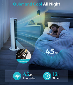 Ventilateur tour silencieux intelligent de 32 pouces pour l'été avec télécommande, électrique, sans pales, sur pied, rotatif - Product Image 5