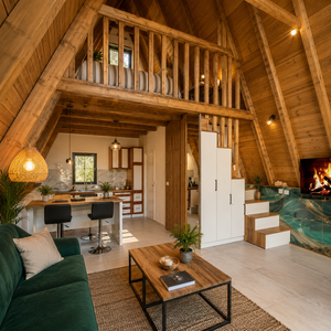 Maison préfabriquée moderne en forme de A, petite cabane modulaire pour le glamping, les centres de villégiature <span class=keywords><strong>et</strong></span> les villas en pleine nature - Product Image 6