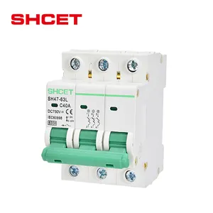 Üst dc mcb devre kesici 1P 2P 3P 4P mini minyatür 250v 500vdc 600v 1000v 1200v 1500v 16a 25amp 63a güneş PV sistemi için 6ka