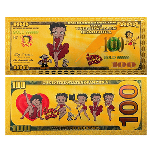 Miễn phí vận chuyển bộ sưu tập quà tặng 100 tiền hóa đơn betty-boop phim hoạt hình phim hoạt hình Polymer vàng lá mạ tiền giấy - Product Image 3