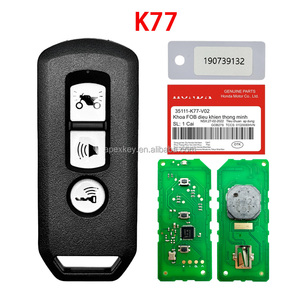 Clé de télécommande K77 pour moto et scooter avec 3 boutons, démarrage à distance, matériau ABS, puce ID47 433 MHz - Product Image 1