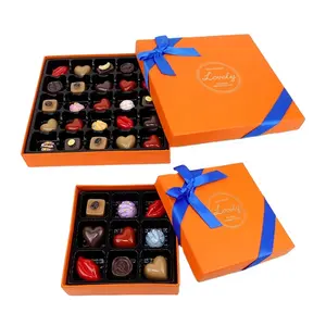 Custom luxury 9 25 truffles chocolate bonbon sweet rigid cardboard paper gift boxes packaging