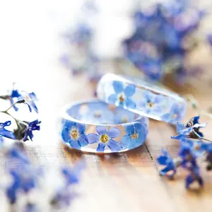 แหวนเรซิ่นใสลายดอกไม้จริง ซีรีส์ Forest Forget <span class=keywords><strong>Me</strong></span> <span class=keywords><strong>Not</strong></span> ราคาโรงงาน - Product Image 1