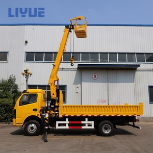 Nouvelle <span class=keywords><strong>grue</strong></span> hydraulique à flèche droite de 3 tonnes montée sur <span class=keywords><strong>camion</strong></span> <span class=keywords><strong>avec</strong></span> benne basculante et panier à vendre - Product Image 3