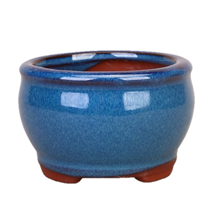 Mini pot en céramique pour plantes succulentes, pot de fleurs en glaçure bleue Jun de Yixing Zisha, pot de pépinière pour bonsaï de balcon, vente en gros d'usine - Product Image 4