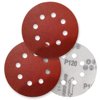 SongQi aluminium oksida pasir kertas merah 150/120mm 6/5 inci Flap Disc Grit 60 amplas Disc poles bantalan