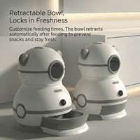 Distributeur automatique de nourriture pour animaux de compagnie Tuya Smart WiFi avec caméra 5G double bande, programmable, pour chats et chiens, bol rétractable, en plastique, rechargeable