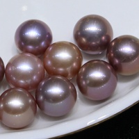 Perles d'eau douce naturelles Edison violettes métalliques de 10-13 mm, haute brillance, légère imperfection, couleur non teinte, vente en gros