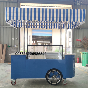 LECON <span class=keywords><strong>Annabel</strong></span> Kommerzieller Gelato-Display-Gefrierschrank Italienischer Eiscreme-Verkaufswagen <span class=keywords><strong>3</strong></span>-Rad-Verzinkter Stahl-Schubwagen 12 Behälter Kapazität - Product Image 3