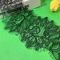 ERKOUMI Dentelle Chantilly française en nylon, légère et souple, de grande qualité et distinctive, pour vêtements de mascarade, bordures fantaisie et fournitures de studio