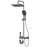 Système de Douche de Luxe Mural à Effet Pluie avec Robinet, Sortie d'Eau à Touches Piano 4 Voies, pour Appartements