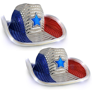 CLBX stella a cinque punte paillettes LED pannello luminoso per cappello da Cowboy giorno dell'indipendenza bandiera americana ispirata forniture per feste colorate - Product Image 5