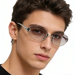 2025 Vintage <strong>Star</strong> Sun <strong>Glasses</strong> High Quality Futuristic Y2K Punk Rimless Sunglasses for Women Men Retro 2000's Sunglasses - Product Image 2