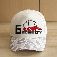 Casquette de baseball en coton bicolore beige camouflage, ajustable, en toile, avec visière camouflage, pour hommes et femmes, avec logo personnalisé