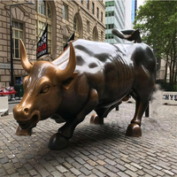 Statue de taureau de Wall Street en bronze, grande taille, décorative pour l'extérieur, personnalisable, disponible à la vente