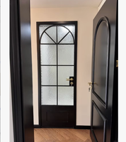 Juego de Puerta Completo de Aluminio con Doble Puerta Arqueada Estilo Francés BOCHARM, Anti-Robo, para Cocina, Apartamento, Dormitorio, Villa
