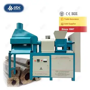 Factory Price Small Screw Pressing Biomass Wood Sawdust Charcoal Briquette Making Machine for Briquetting Cocoa/Rice Husk BBQ