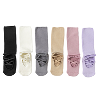 Chaussettes à talon ouvert pour femmes, antidérapantes, en tissu éponge, pour la danse, le Pilates, l'exercice, avec grip, pour l'intérieur, chaussettes de yoga et de Pilates