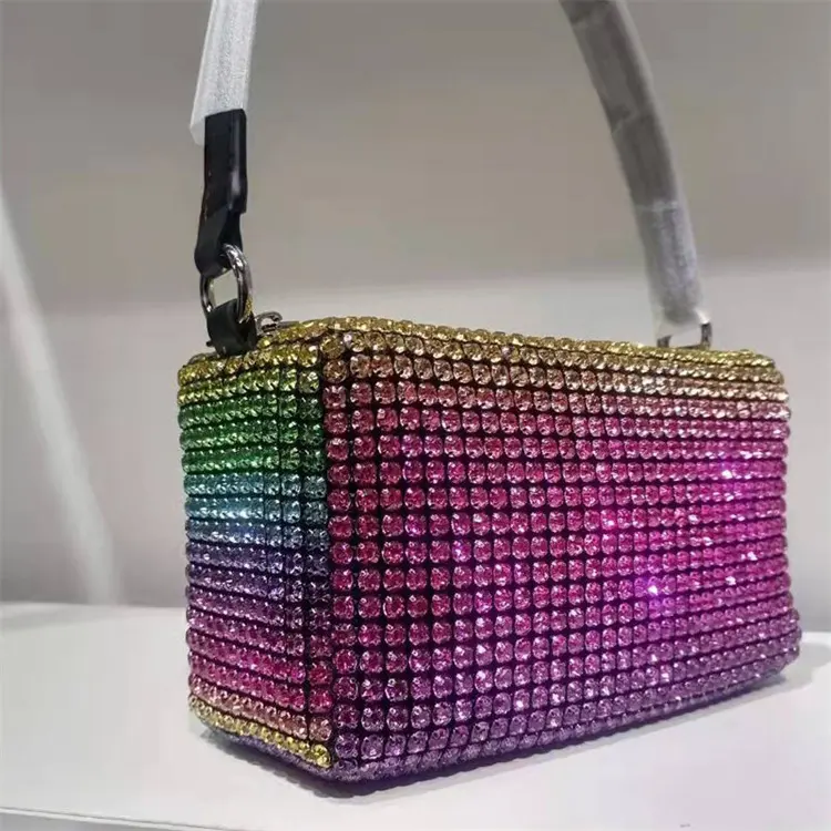 2022 New Macaron color satin party purse bags ladies messenger handbags evening dinner clutch