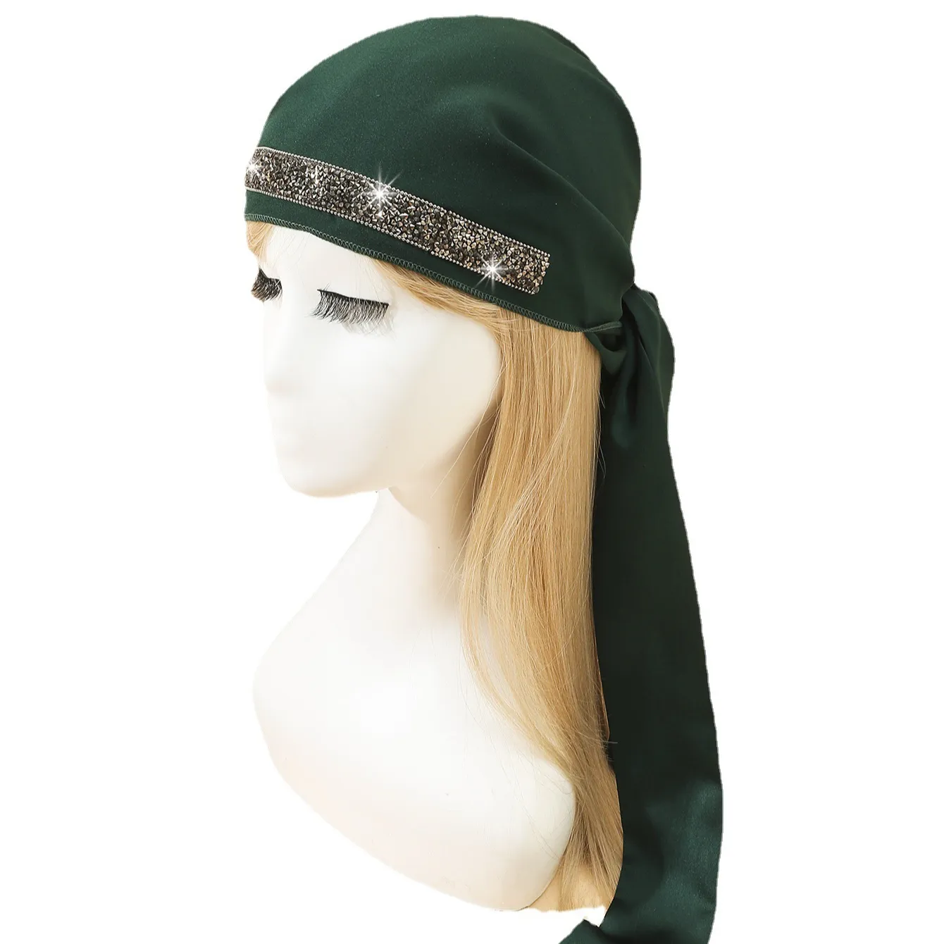 Gorra de trabajo para mujer impresa en 3D turbante con botón y banda para el sudor ajustable para atar la espalda sombreros de tela africana piel animal 