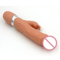 Vibrador de Conejo con Forma de Pene Simulado, Masturbador Femenino, Juguete Sexual Recargable para Orgasmos Intensos