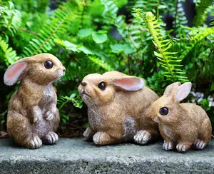 Bunny Decor Home Garden Outdoor Decorations Easter Bunny Table Funny Garden Animals Statues Rabbit Figurines