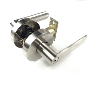 Poignée de porte avec serrure cylindrique pour portes de chambre et de salle de bain, en alliage d'aluminium, 2 clés - Product Image 2