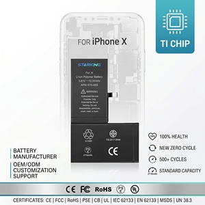 Batería Móvil de Alta Capacidad para iPhone X XR XS <span class=keywords><strong>Max</strong></span> 11 12 13 14 15 16 <span class=keywords><strong>Pro</strong></span>, Calidad Premium, Proveedor Certificado por CE FCC de Fábrica OEM - Product Image 1