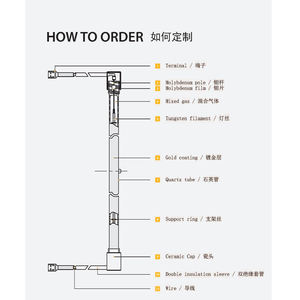 ביצועים גבוהים 1200w 1800 קוורץ w קוורץ אינפרא אדום מנורת קוורץ מסוג c - Product Image 3