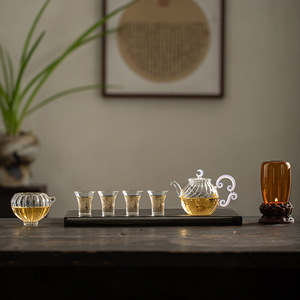 Tetera de vidrio Lingyue resistente al calor con tapa para té de flores y frutas, tetera individual para el hogar, juego de té creativo. - Product Image 3