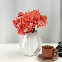 YL Wholesale – Nouveaux bouquets d'orchidées Cymbidium artificielles faites à la main, haute simulation, 4 têtes, toucher naturel, pour la décoration intérieure