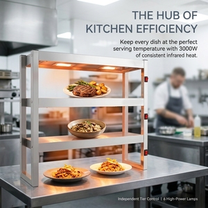 Étagère chauffante électrique à 3 niveaux en acier inoxydable CHR pour buffet, autres fournitures hôtelières et de restauration, équipement de cuisine - Product Image 5